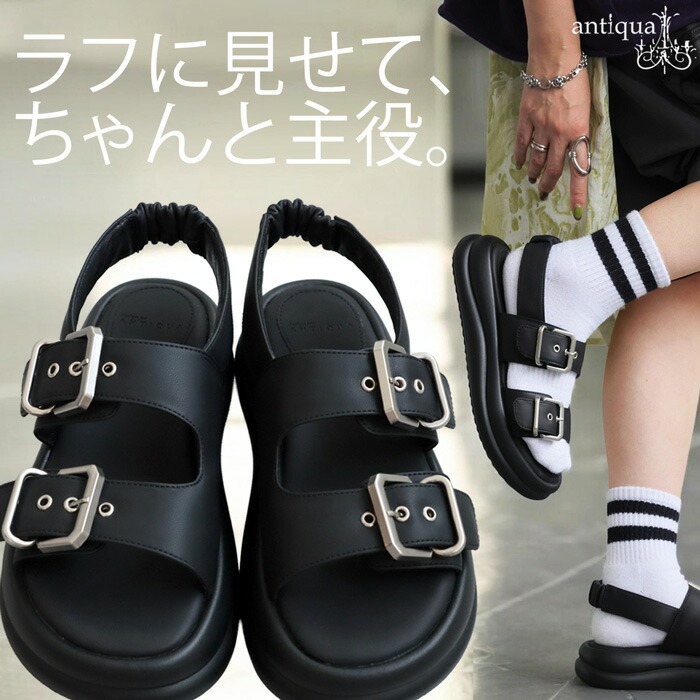 【新品未使用】厚底サンダル スニーカー風サンダルブラック スニーカーサンダル サンダル 靴 レディース 厚底 送料無料