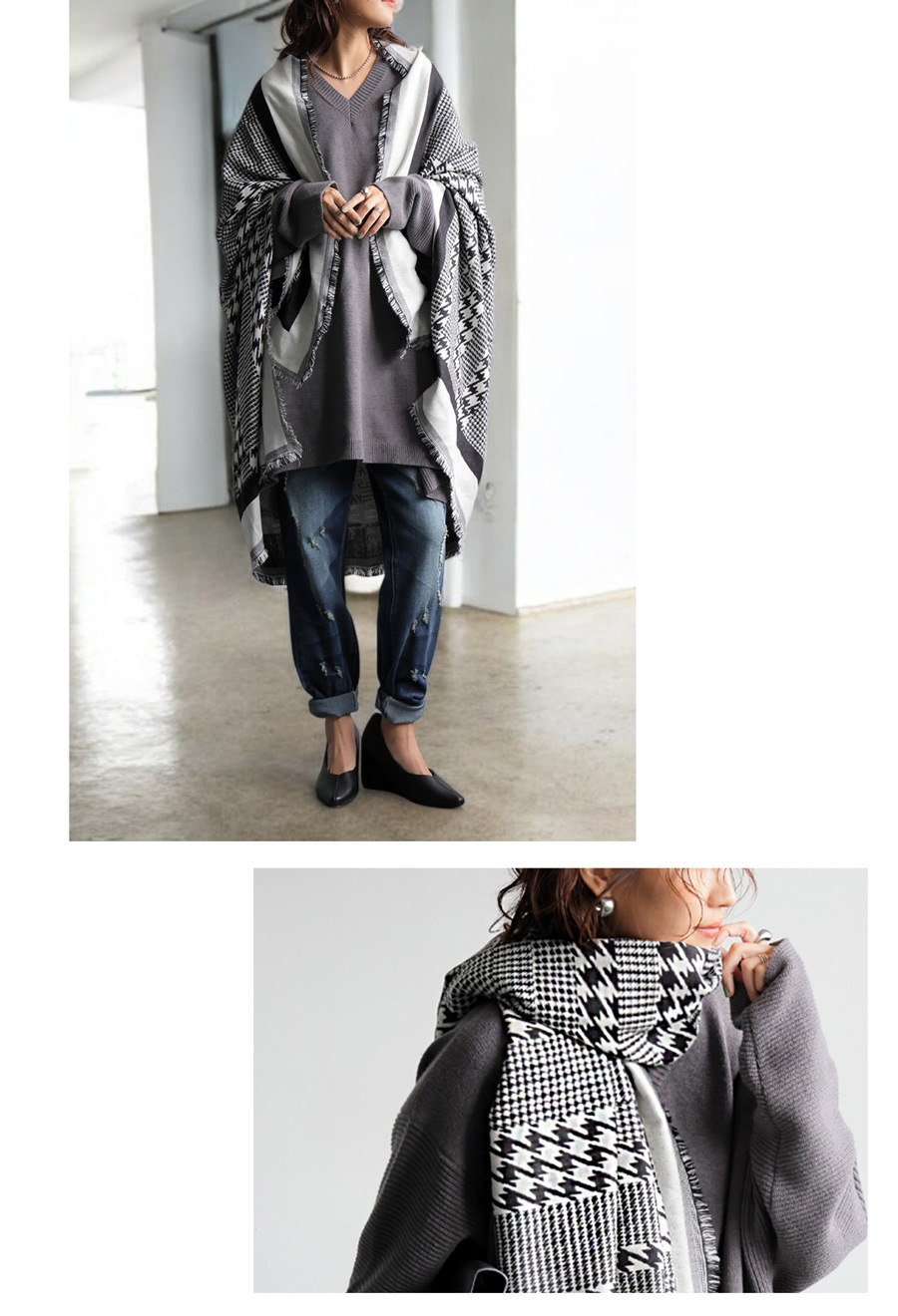 インド綿 千鳥柄 大判ストール レディース 長方形 送料無料・(80