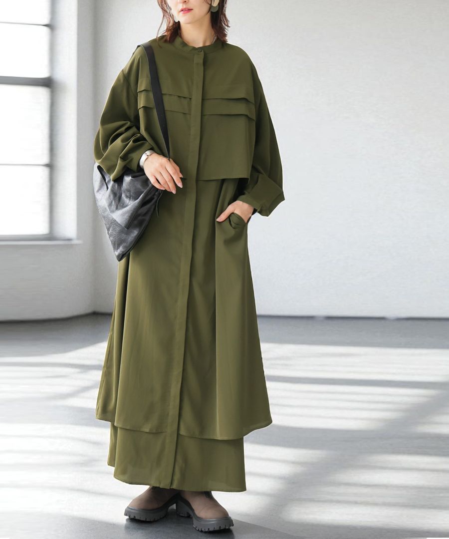 ワンピース[即買い不可] レイヤード風ワンピース レディース ワンピース ロング 送料無料