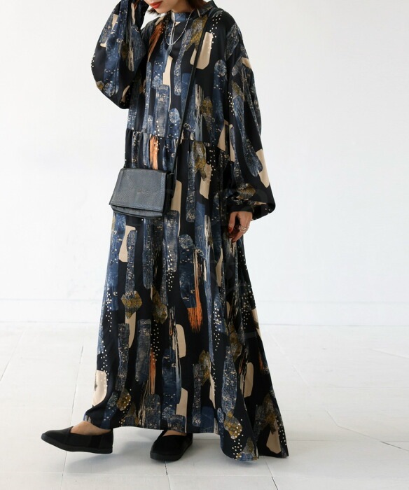AMERI EMILIE GATHER DRESS