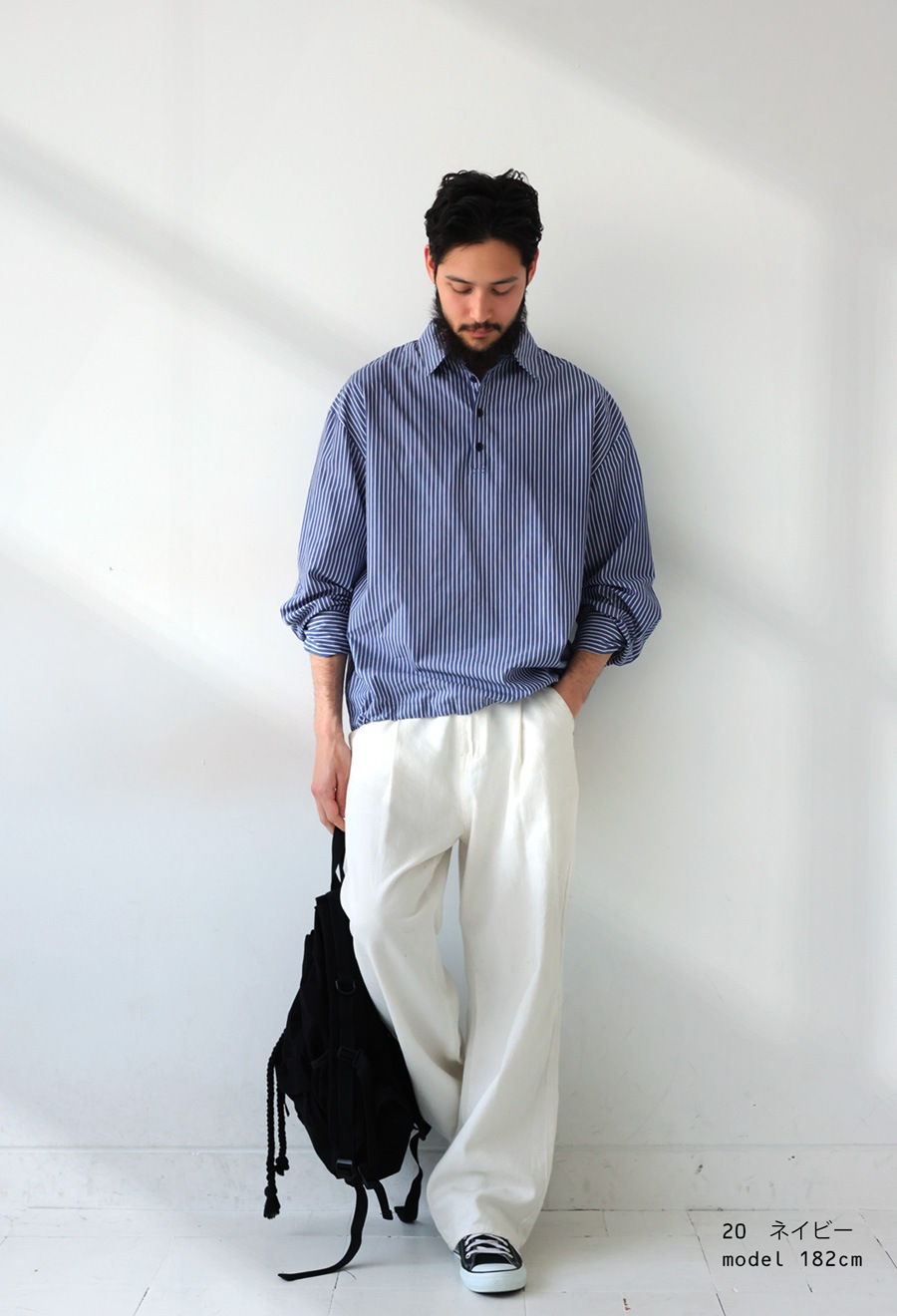 【新品未使用/タグ付き】HERMES コットン ハーフボタン プルオーバーシャツ オーバーシャツ - ブルー - 60 | Hermès - エルメス-公式サイト