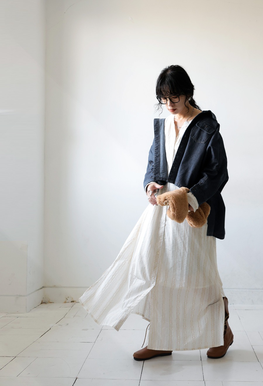 ジャガード刺繍ワンピース レディース ワンピース 送料無料・8月