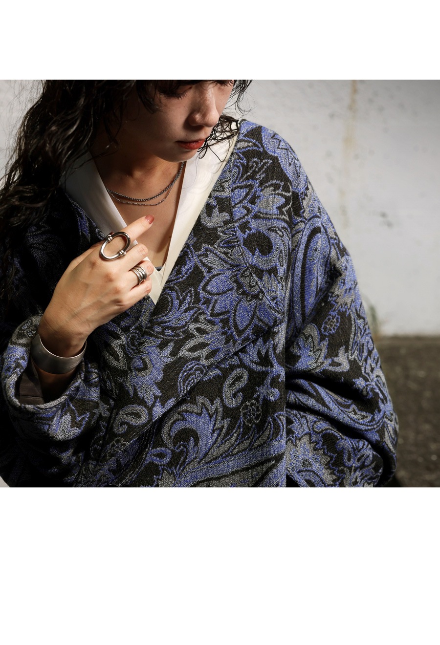 尾州織り ペイズリー柄 コート レディース ロング 送料無料・メール便