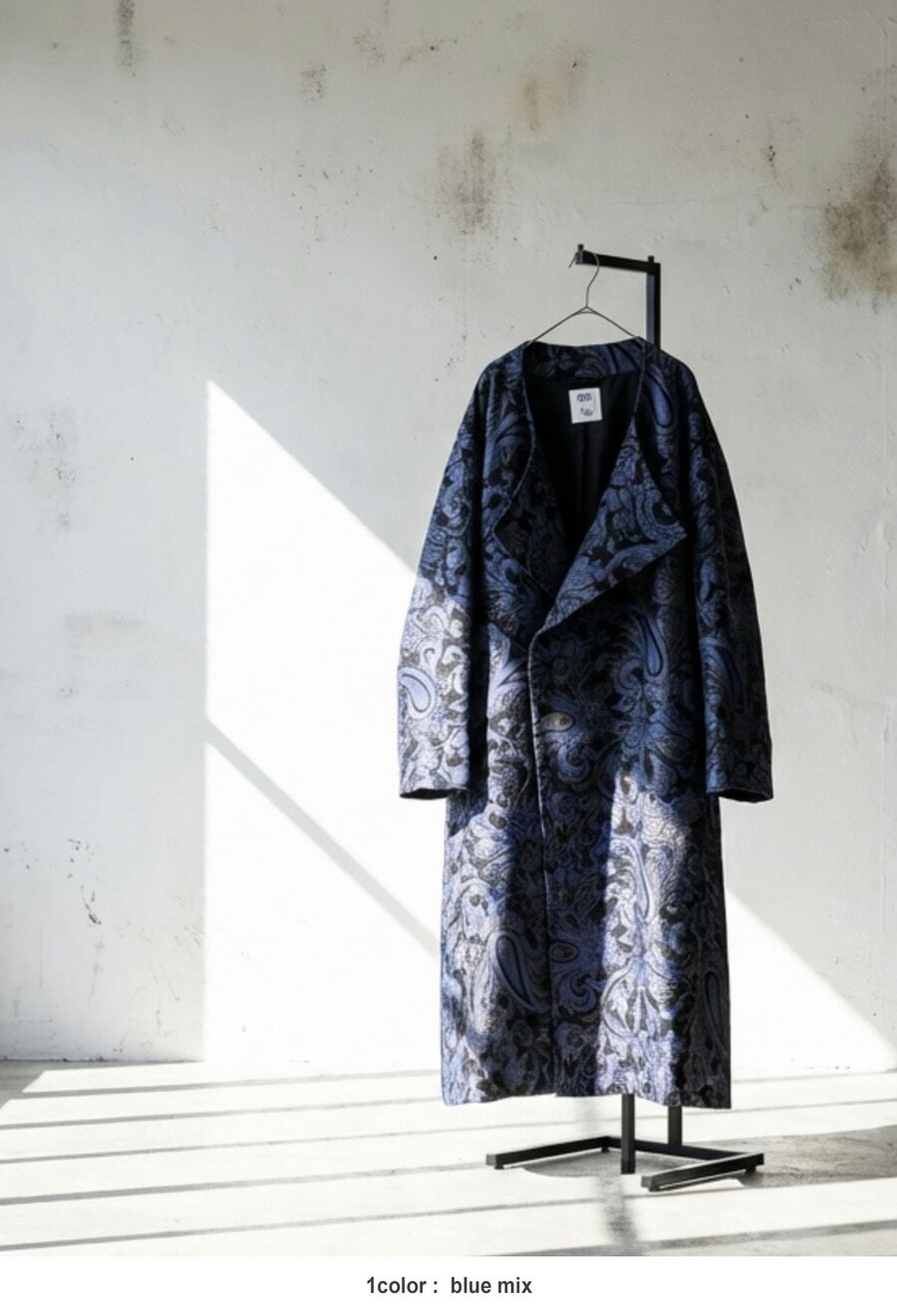 尾州織り ペイズリー柄 コート レディース ロング 送料無料・メール便