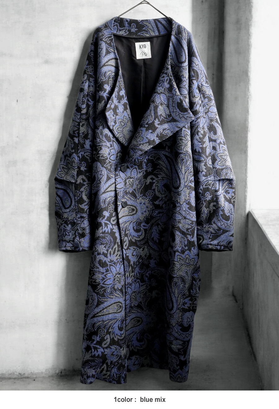 予約：11月上旬納期】 尾州織り ペイズリー柄 コート レディース