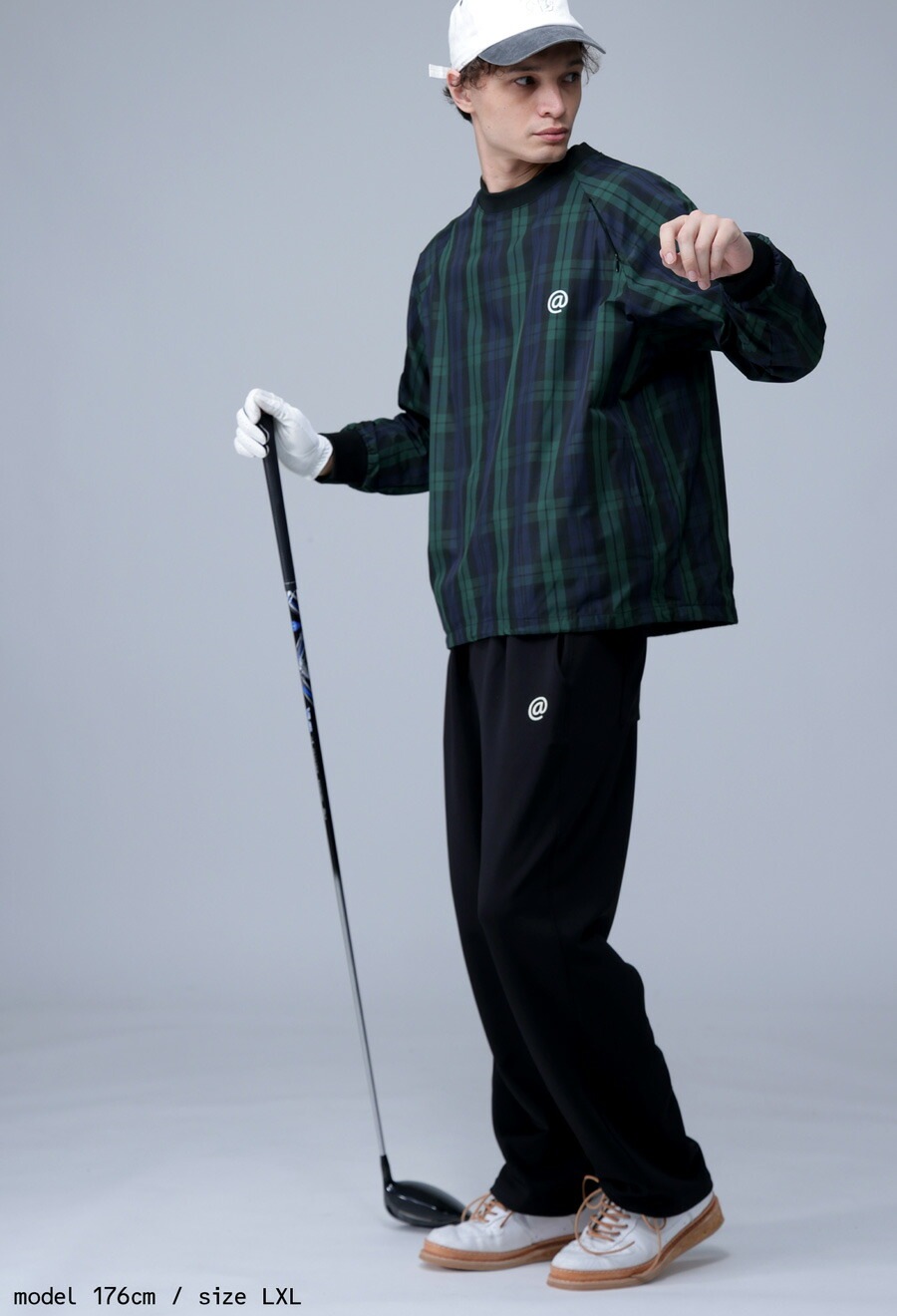 antiquaゴルフセットアップ ANTIQUA GOLF×STCH チェックトップス メンズ 送料無料・(500