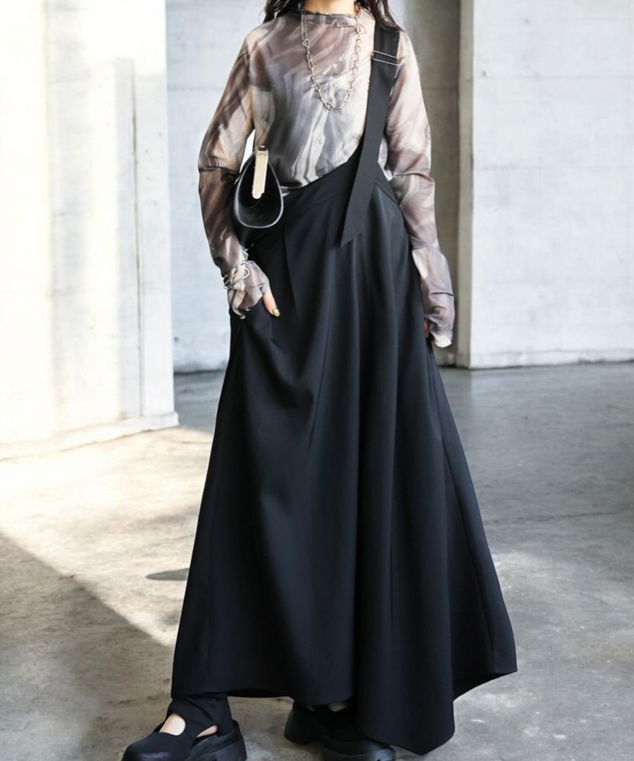 アルベロベロ　ワンピース アシンメトリーサロペットワンピース レディース ロング 送料