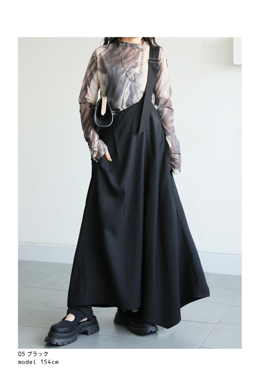 アシンメトリーサロペットワンピース レディース ロング 送料
