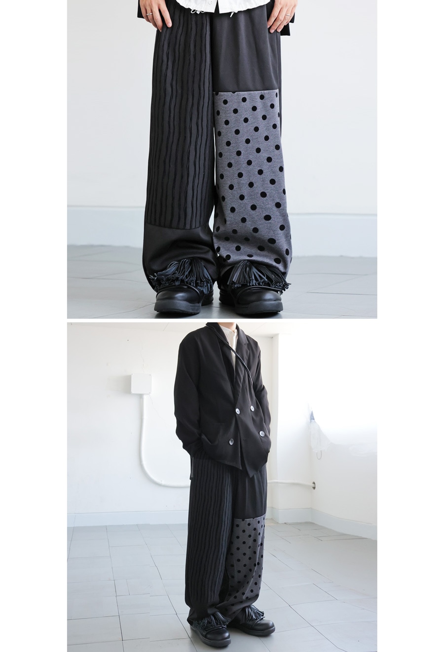 その他 Dadada ストライプタックワイドパンツ（その他パンツ）｜antiqua
