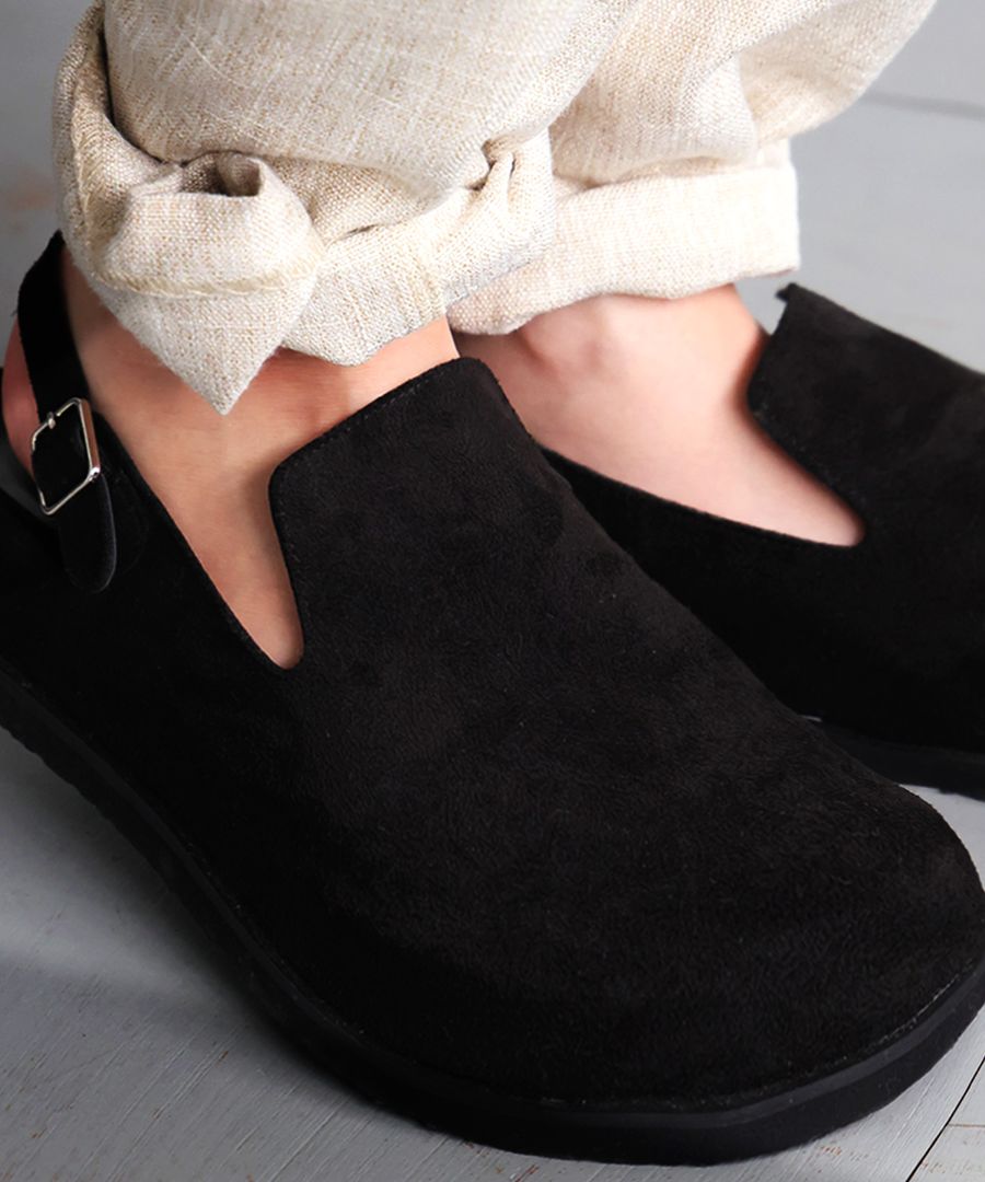 スエード調 サボサンダル レディース 靴 サンダル 送料無料・メール便