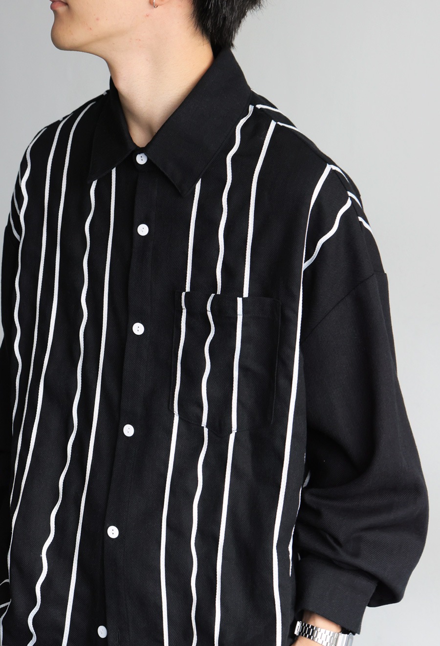 コード刺繍 シャツ メンズ トップス シャツ 長袖 送料無料・(100