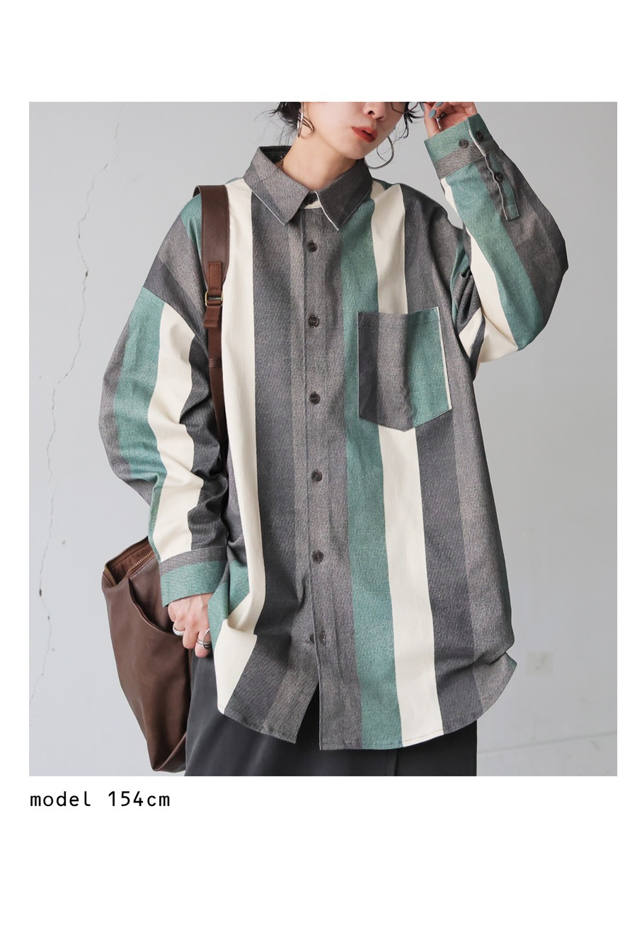 ストライプ柄 シャツ レディース トップス 長袖 送料無料・再入荷