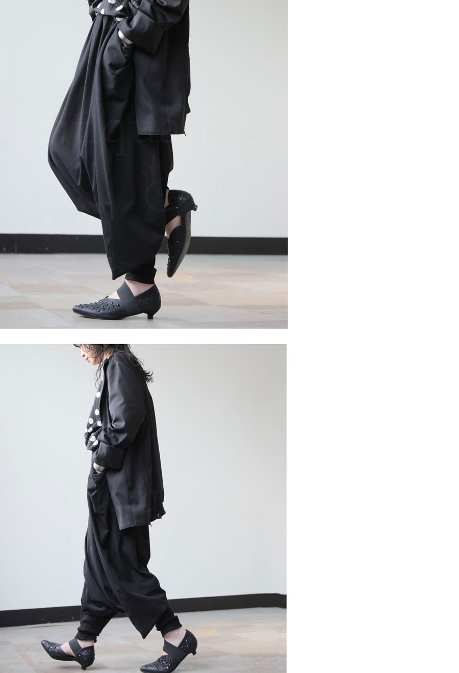 極美品　L.G.B コーティングサルエルパンツ　dark wear 14th サルエルパンツ レディース ロング丈 変形 無地 送料無料・再入荷