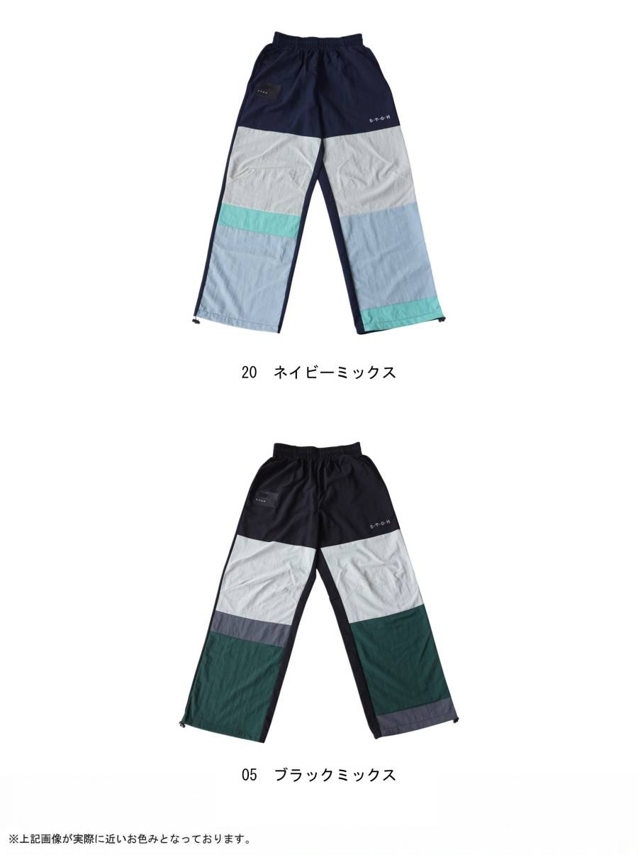 ANTIQUA GOLF×STCH パンツ メンズ 速乾 ナイロン ゴルフ 配色 ワイド
