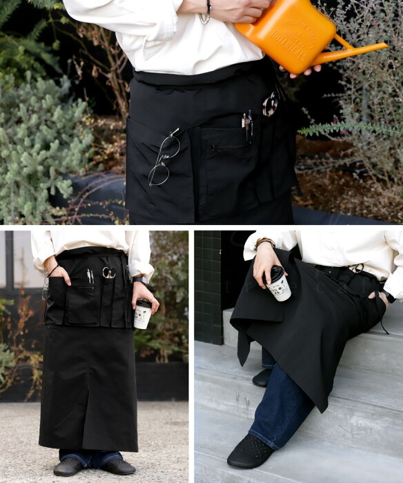 撥水 ギャルソンエプロン エプロン メンズ ロング 送料無料