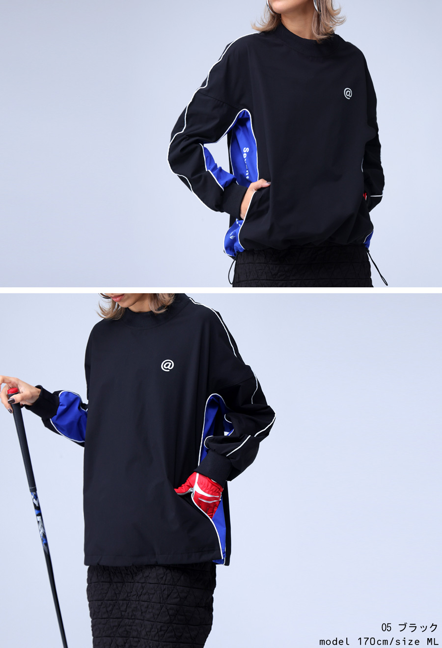 CHUCUCHUトップス ANTIQUA GOLF×STCH パイピングトップス メンズ 送料無料・再販