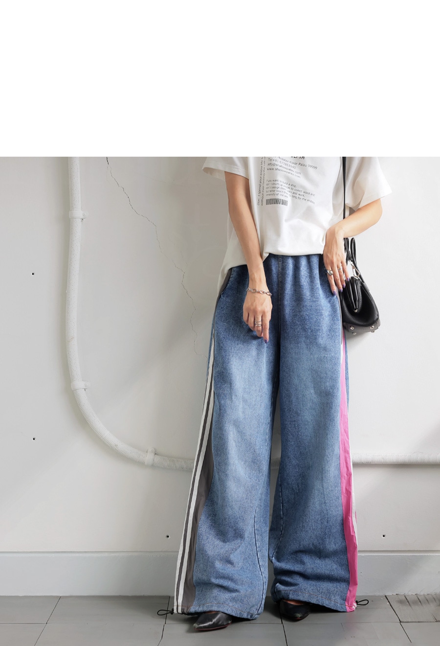 デニム切り替えパンツ パンツ レディース ボトムス 送料無料・メール便