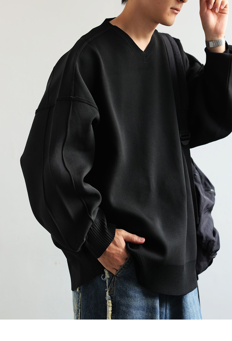 MARK & LONA 防風ニット プルオーバー　メンズ50 MARK & LONA 防風ニット プルオーバー メンズ50