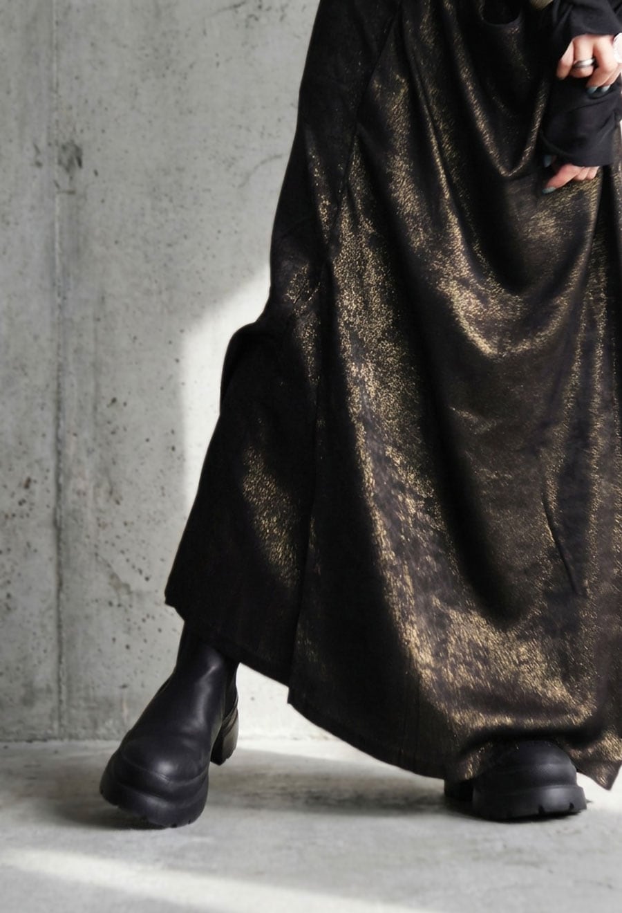 ラップ風 ロングワンピース レディース 半袖 ラメ 送料無料・(500