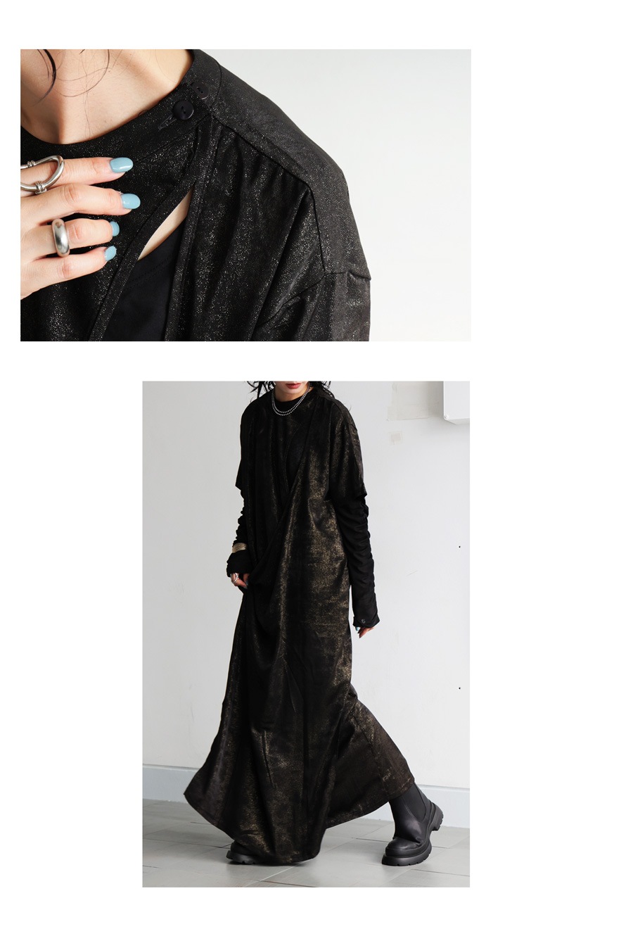 ラップ風 ロングワンピース レディース 半袖 ラメ 送料無料・(500