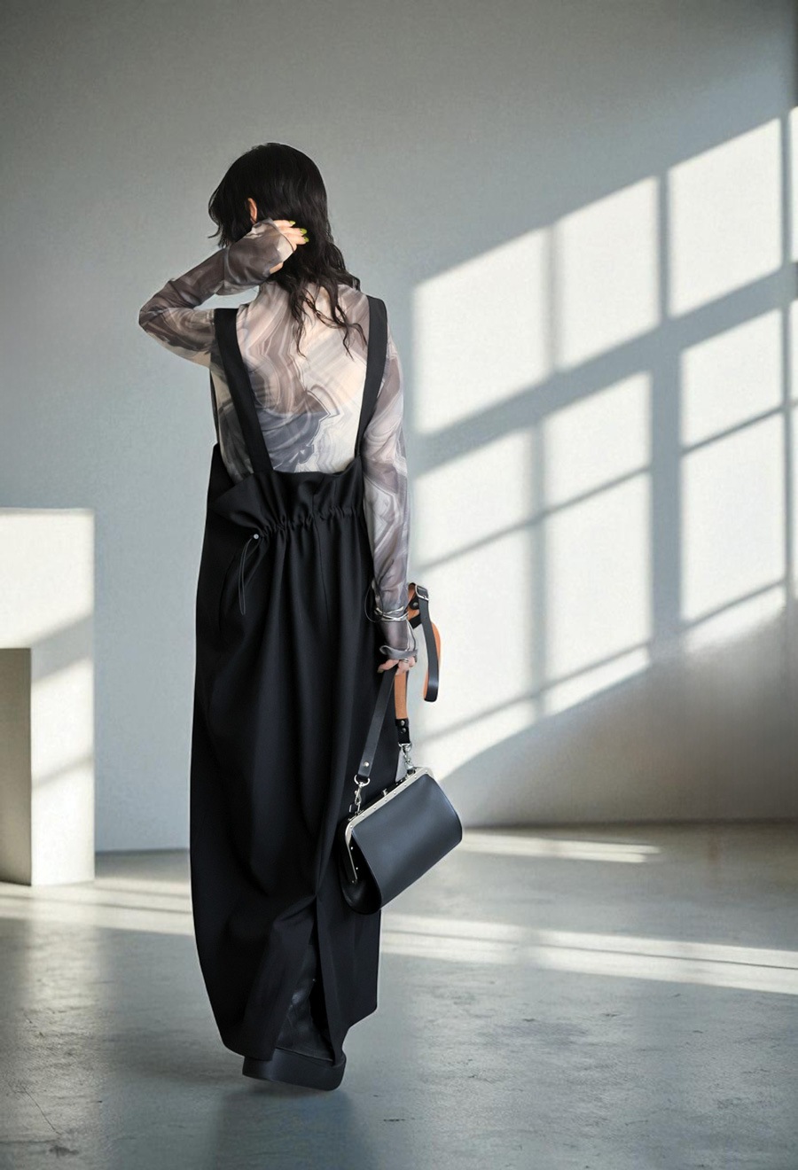 ドロストサロペットスカート レディース ワンピース 送料無料・(500