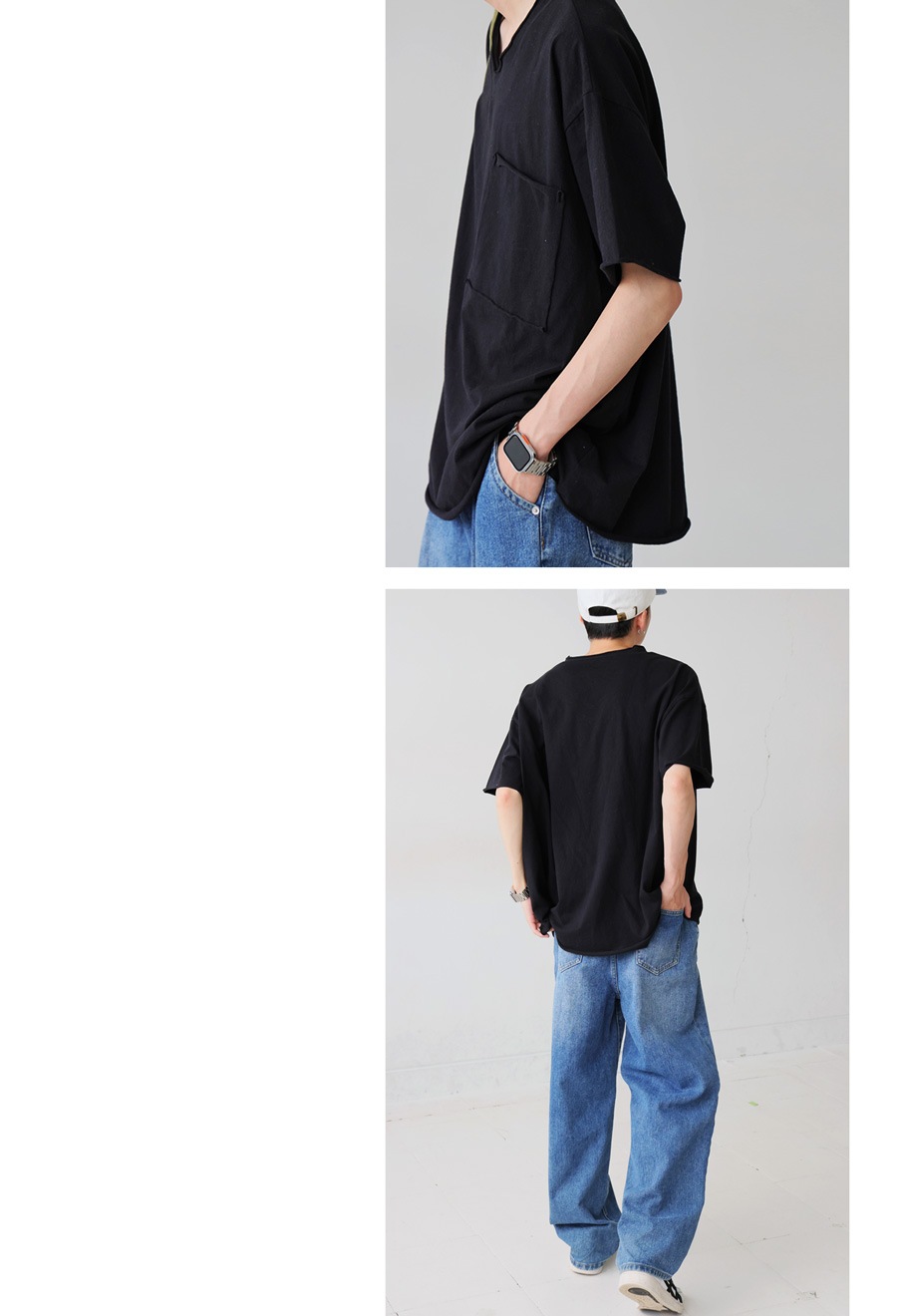 再入荷予定有!カットオフVネックT メンズ Tシャツ 半袖 Vネック 綿