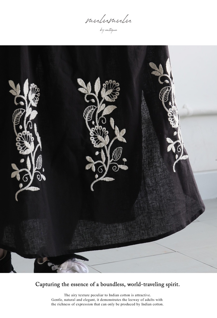 刺繍シャツワンピース レディース ロング ワンピース 送料無料・メール