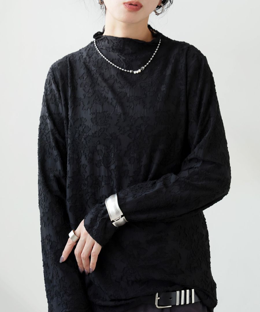 レース調 シアートップス レディース トップス 長袖 送料無料・(80