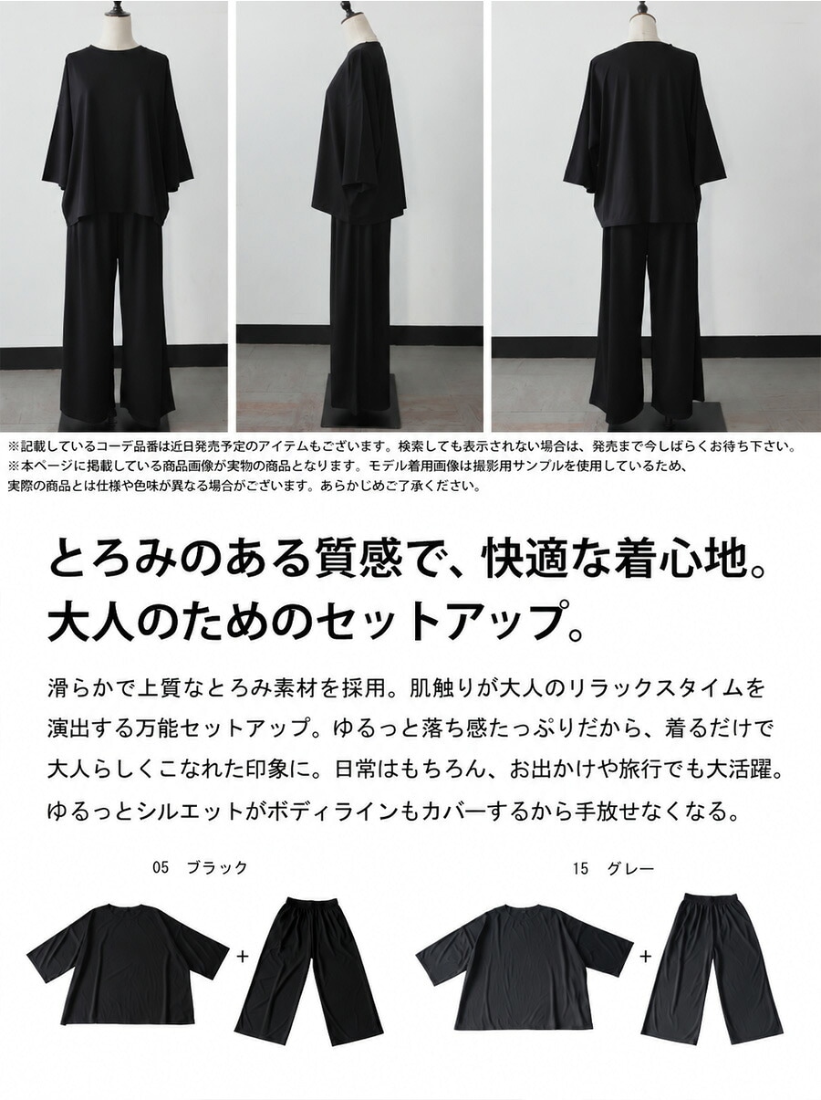 archivist セットアップM 38サイズ 快適とろみ セットアップ レディース トップス ワイドパンツ 半袖 速乾