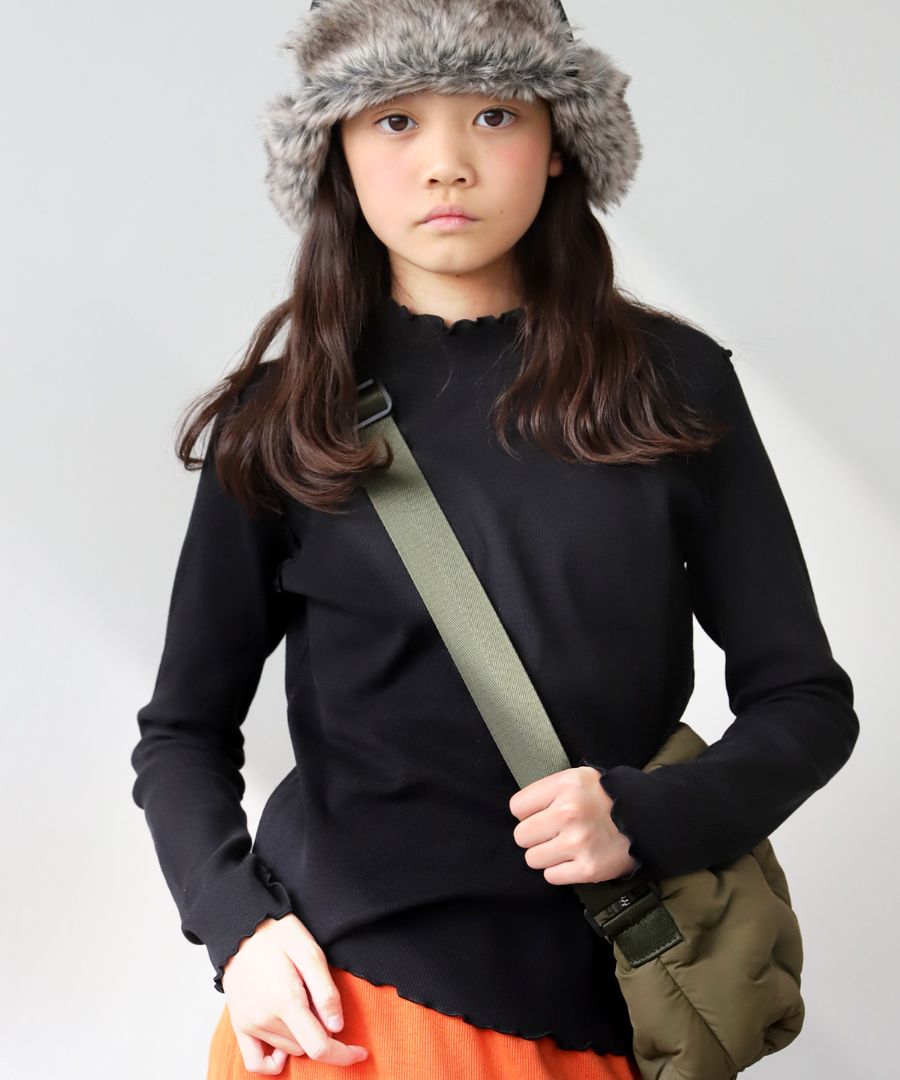 メロートップス ロンT 長袖 トップス 無地 ジュニア 子供服・(80