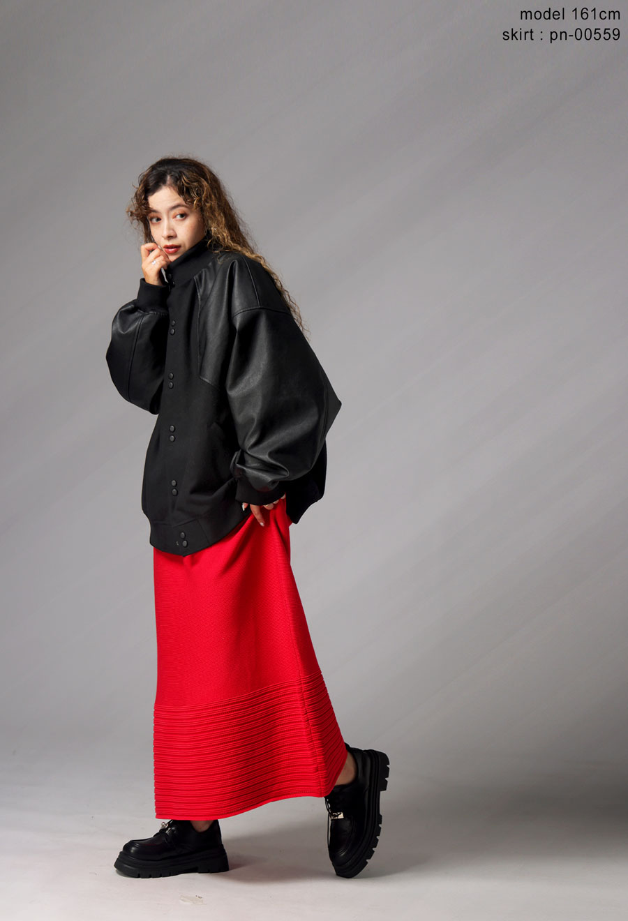 異素材切替 ジャケット レディース リブブルゾン 送料無料・メール便