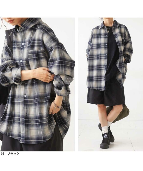 シャツ レディース トップス 長袖 チェック柄 送料無料・(100