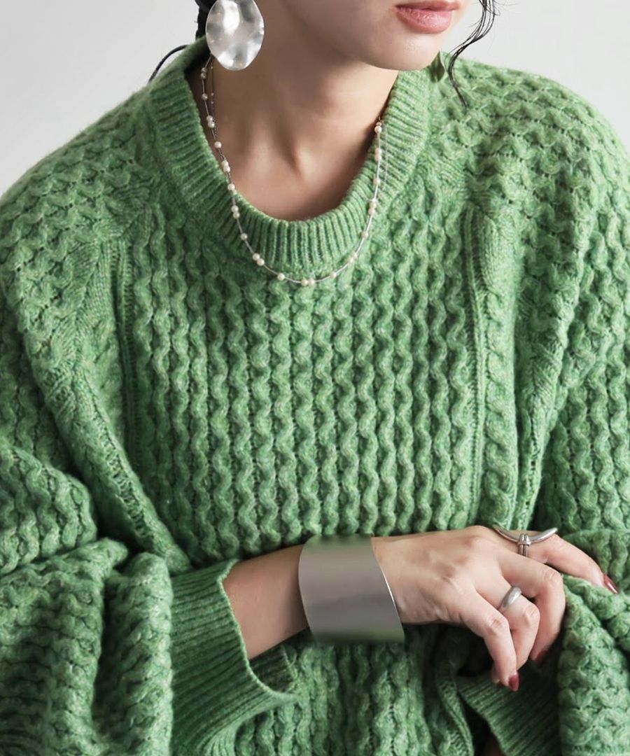 ケーブル編みニット レディース トップス ニット 送料無料・メール便