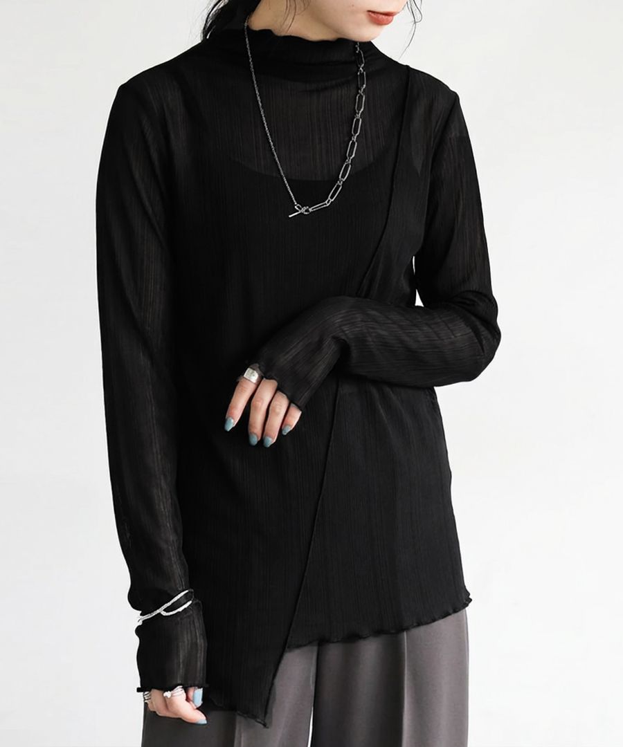 めい326A メロウデザイン カットソー レディース トップス 長袖 アシメ・(50