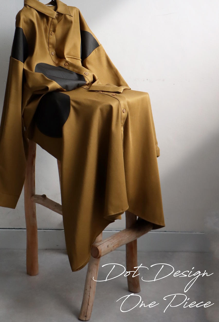 ドットシャツワンピース ワンピース レディース 送料無料・メール便