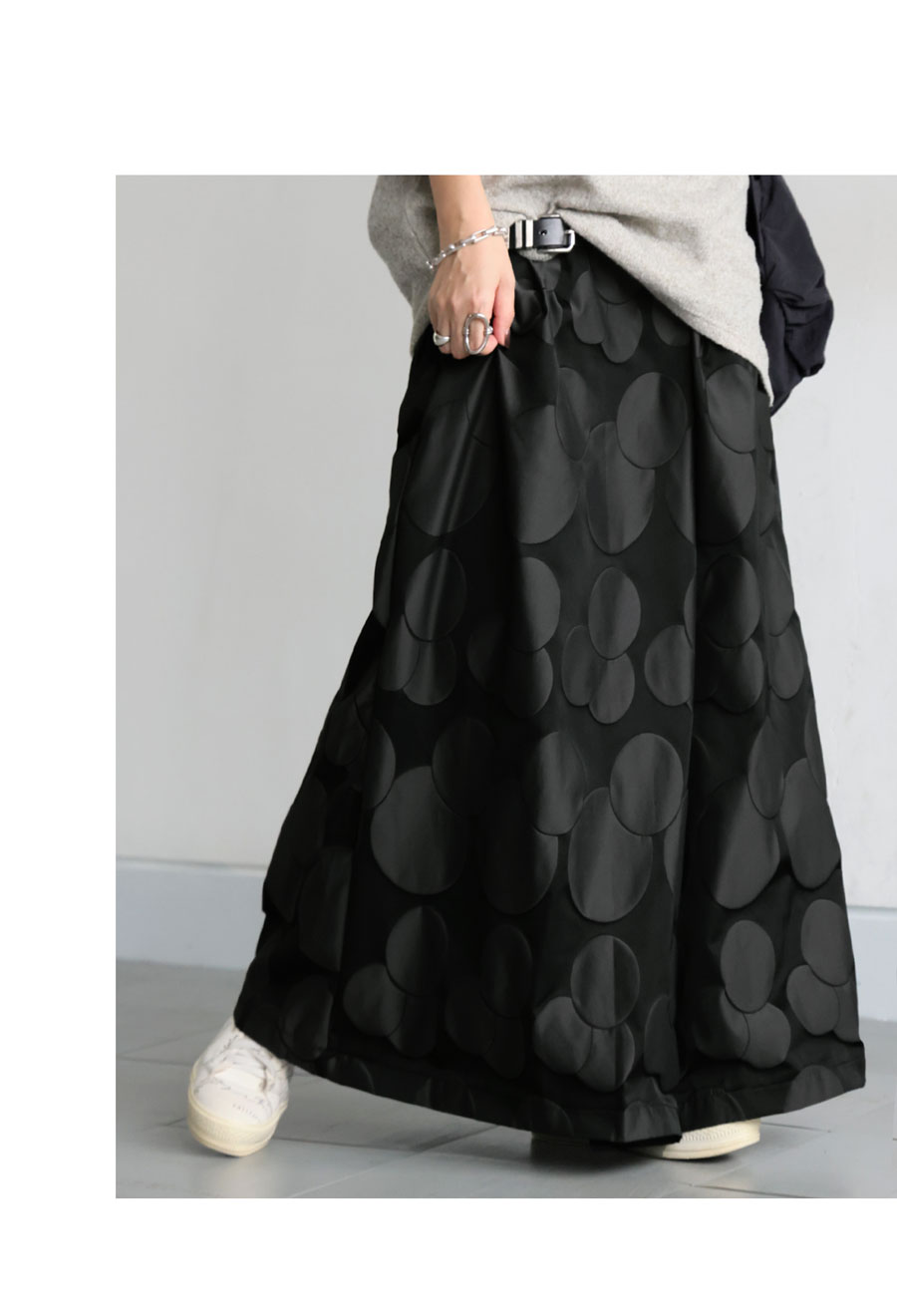 ドット柄 フレアスカート レディース スカート ロング 送料無料