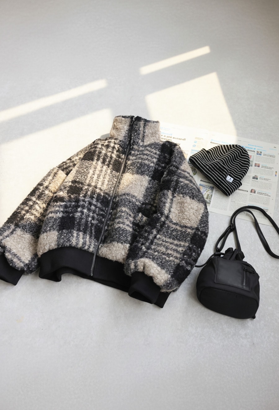 チェック柄 ボアジャケット レディース アウター 送料無料・再入荷