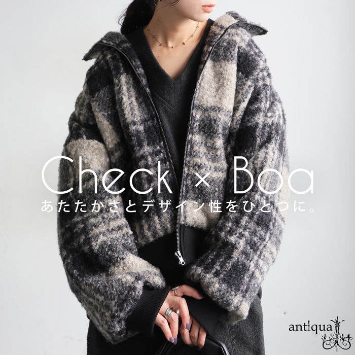 MIRROR9 チェック柄ボアリバーシブルジャケット Lサイズ グレー セール】襟付き リバーシブル チェックボアジャケット（ブルゾン
