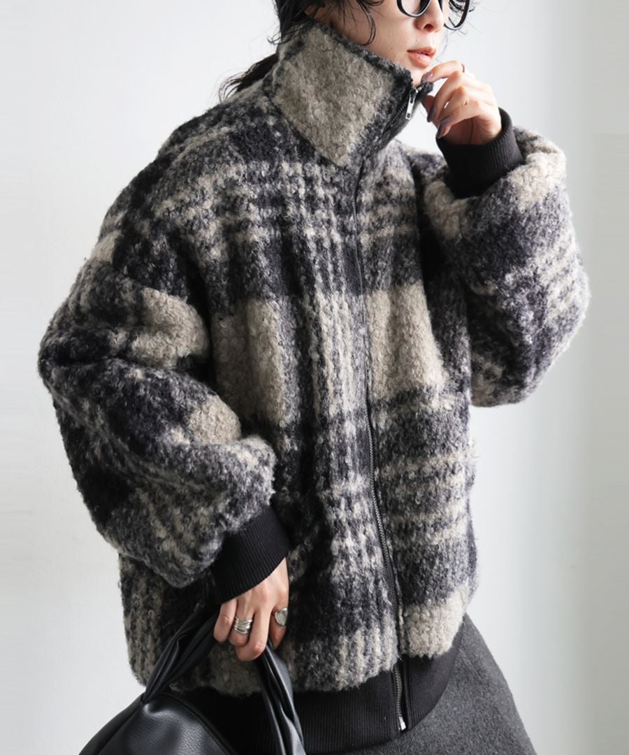 チェック柄 ボアジャケット レディース アウター 送料無料・再入荷