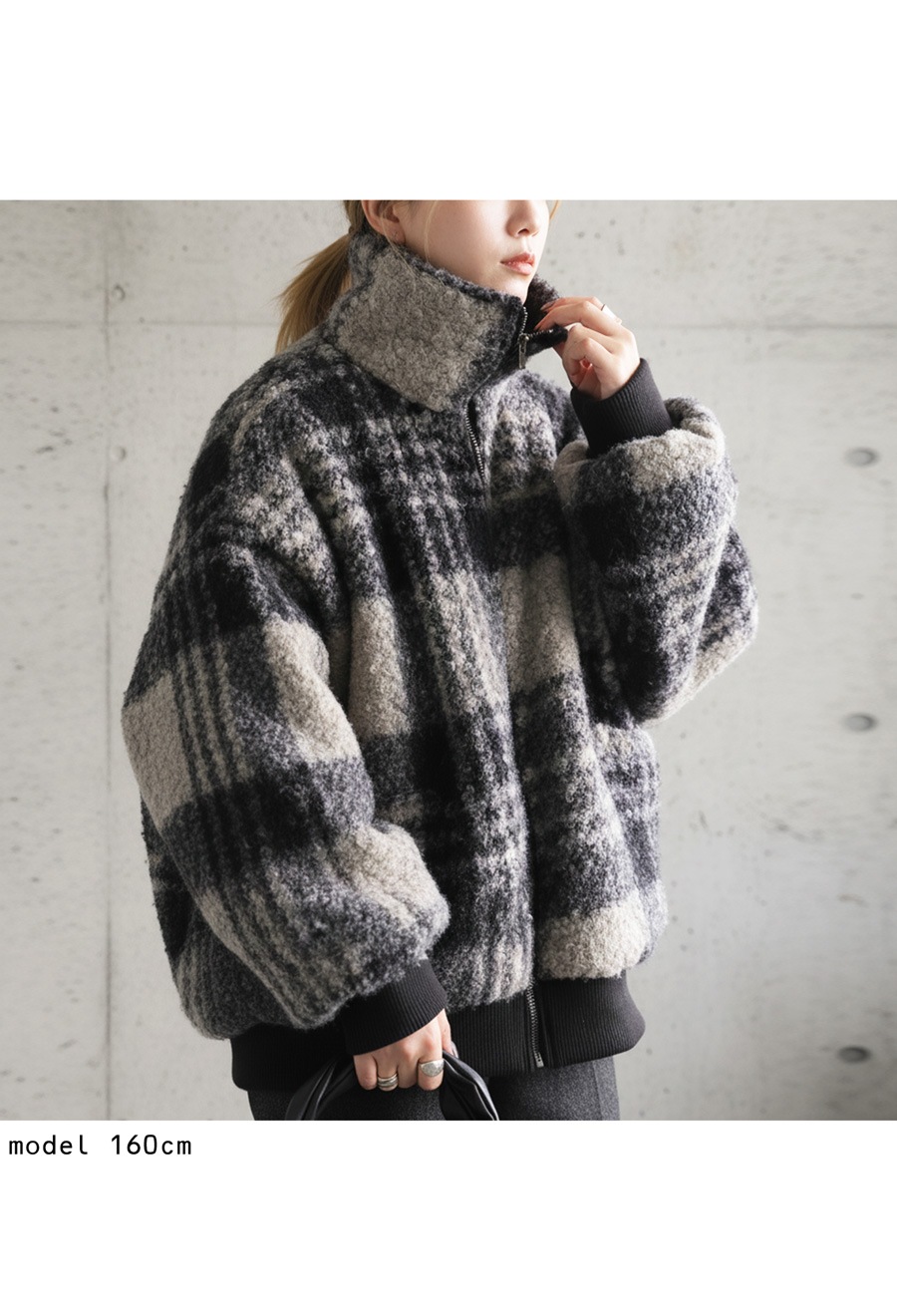 チェック柄 ボアジャケット レディース アウター 送料無料・メール便