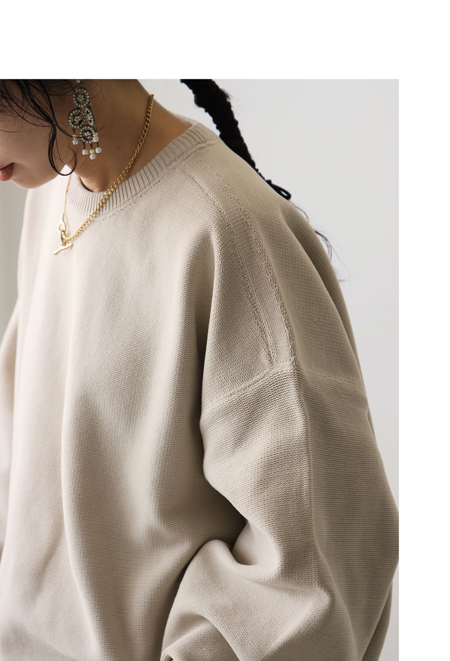 ニット レディース トップス クルーネック 長袖 送料無料・メール便