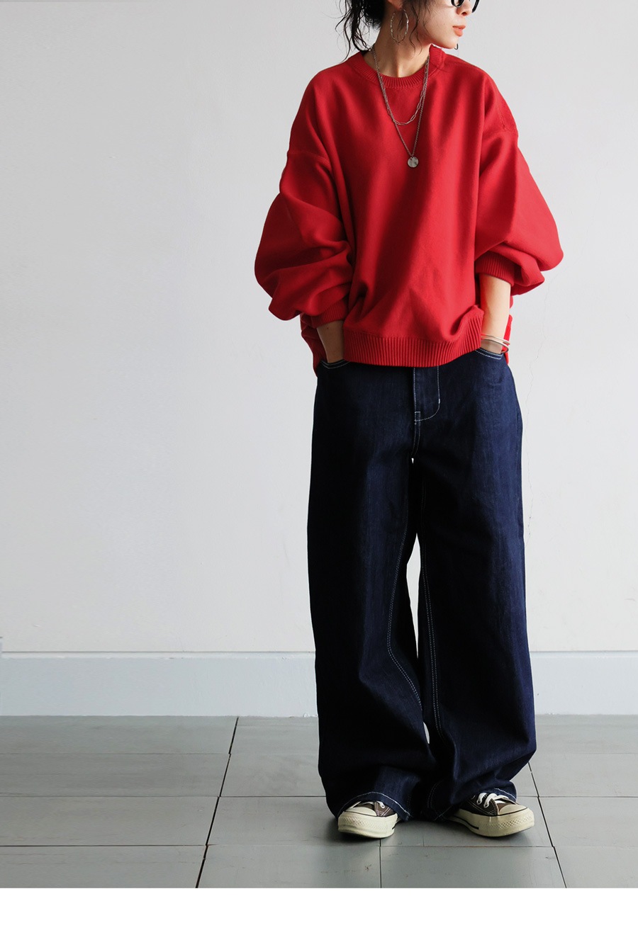 ニット レディース トップス クルーネック 長袖 送料無料・メール便