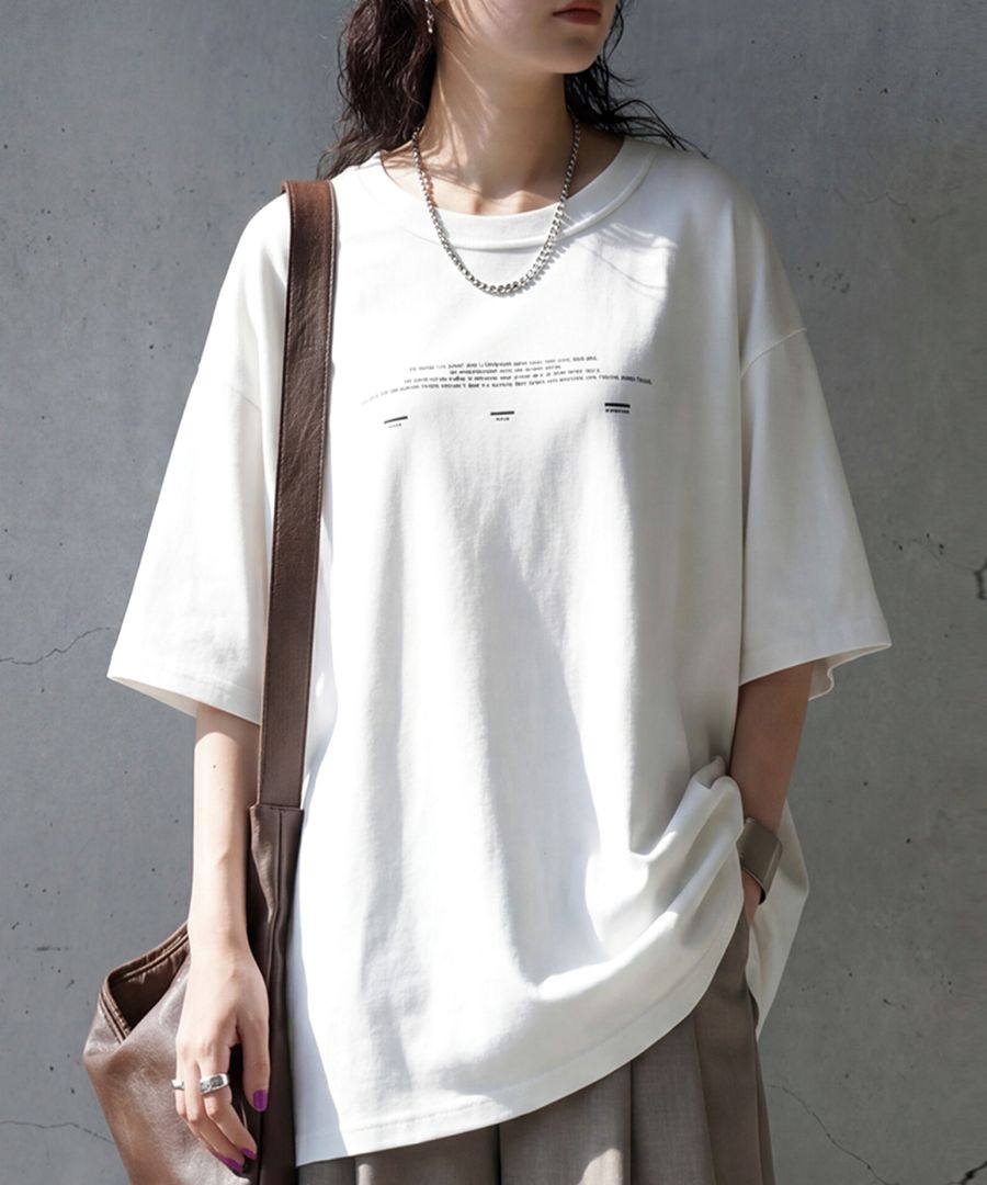 目を引く、ミニマル。Tシャツ レディース 半袖 ロゴ ロゴT クルー