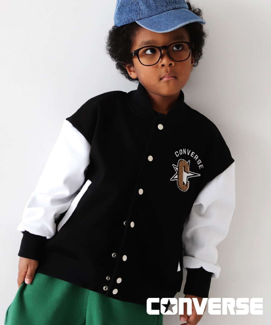 スタジャン アウター コンバース 長袖 トップス キッズ 子供服