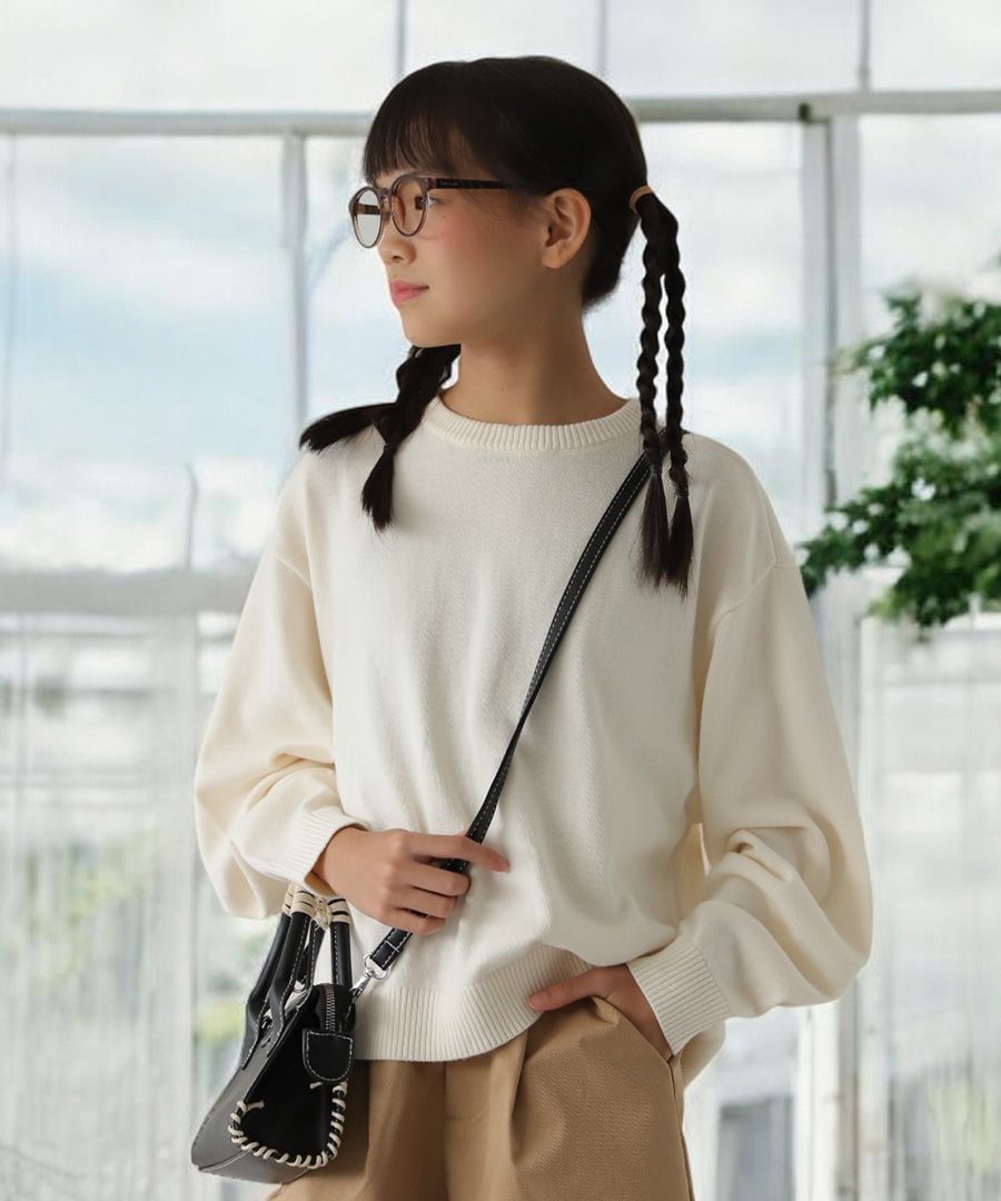 洗える ニット トップス 長袖 キッズ 子供服 ジュニア・(100)メール便