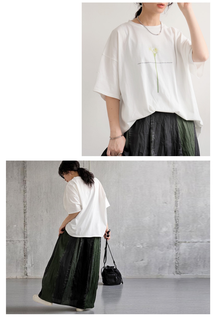 花柄プリントTシャツ レディース 半袖 トップス 綿100・(80)メール便可