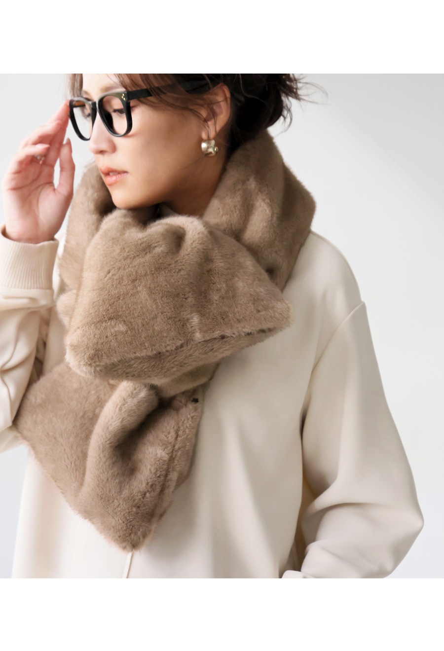 フェイクファー 3WAY ストールベスト レディース 送料無料・メール便