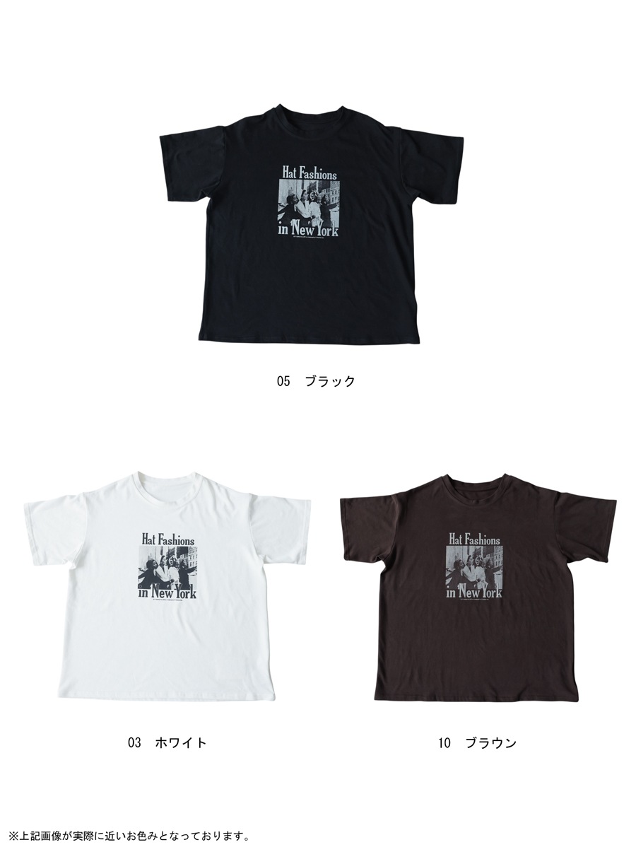 大人のフォトT。Tシャツ レディース 半袖 クルーネック フォト ロゴ