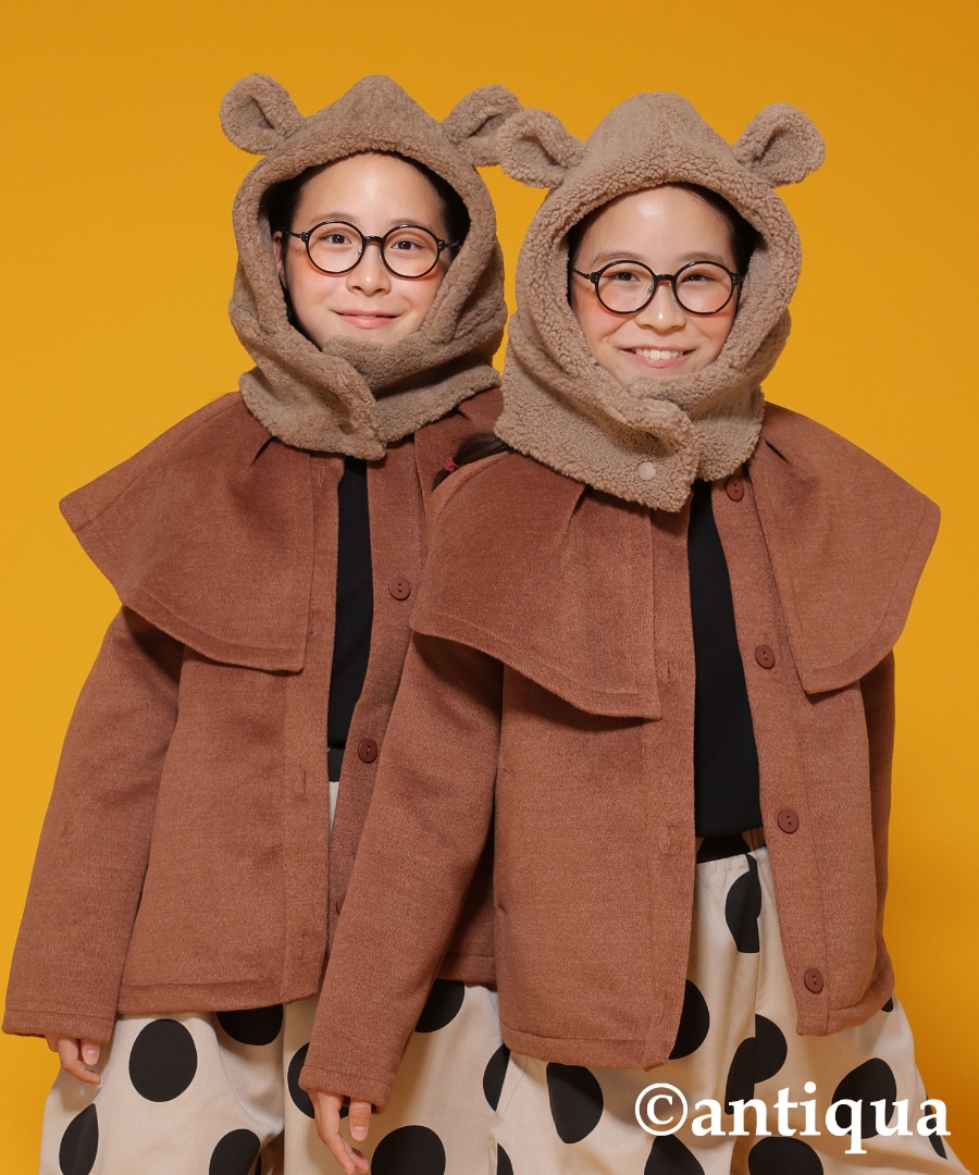 ボア アニマルフード 帽子 スヌード キッズ 子供服 ジュニア・再販