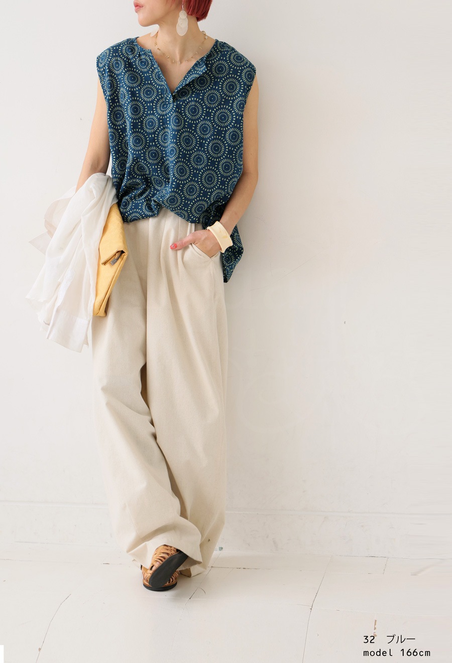 最大半額!!3日20時～11日10時迄 インド綿 ドット柄タンクトップ